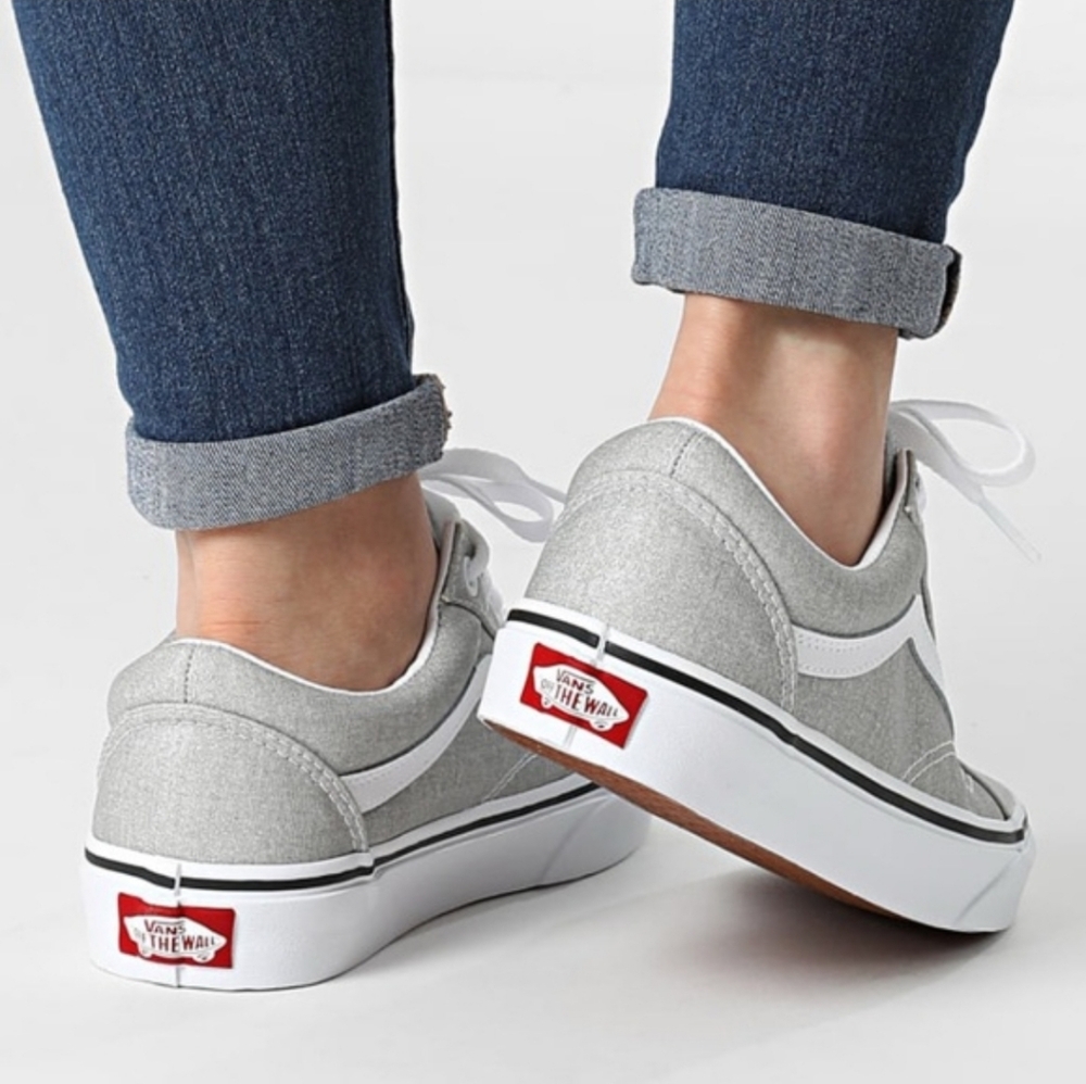 VANS Off The Wall Old Skool Gray Dawn/True White #VN0A38G1UKX, US Men 8 Wm 9.5 - Picture 2 of 12